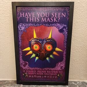 Poster - Zelda Majora, Have You Seen Mask, 12 x 18 inch Gel-Coated Framed (NEW)